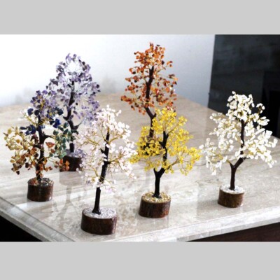 300+ Natural Gemstones Bonsai Tree of Life Home Decor Energy Healing 8-10"