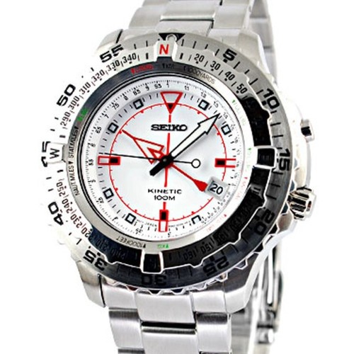 Pre-owned Seiko Kinetic Conceptual Multifunction Pilot's Watch 100m Ska421p1 Ska421p Ska42