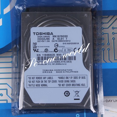 100% OK MK1676GSX TOSHIBA 160 GB 2.5'' 5400 RPM 8 MB SATA Hard Disk Drive HDD