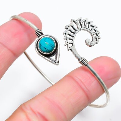 Santa Rosa Turquoise Gemstone 925 Sterling Silver Cuff Bracelet Adjustable k720