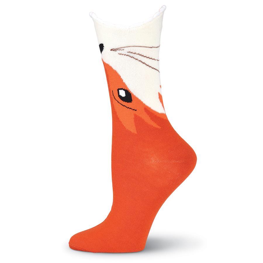 Foxy Fox K Bell Crew Socks New Women's Size 9-11 Wide Mouth Furry Fashion