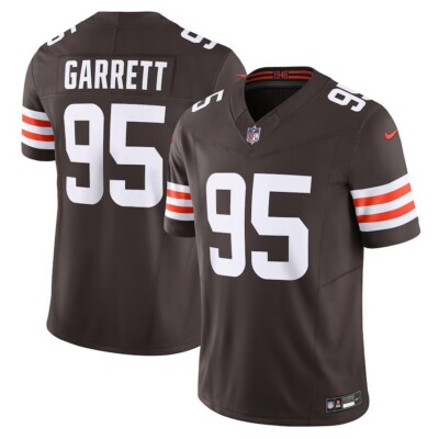 Men's Cleveland Browns #95 Myles Garrett NFL Brown Vapor F.U.S.E. Limited Jersey