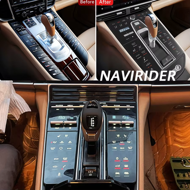 New Center Console Gear Shift Panel Upgrade For Porsche Panamera 2010-2016 Acces