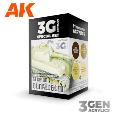 AK Interactive: German Dunkelgelb Modulation Set - Acrylic Paint Set - AK11640
