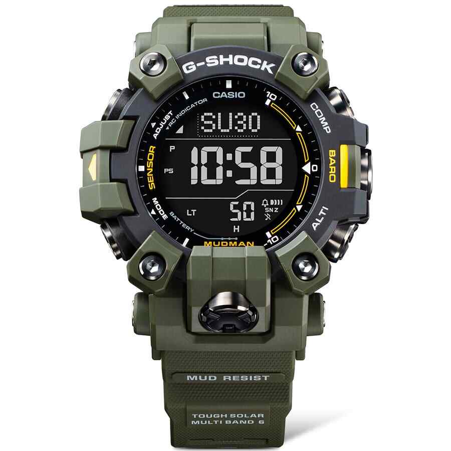 Pre-owned Casio G-shock Master Of Gw-9500-3jf Mudman Triple Sensor Radio Solar Watch