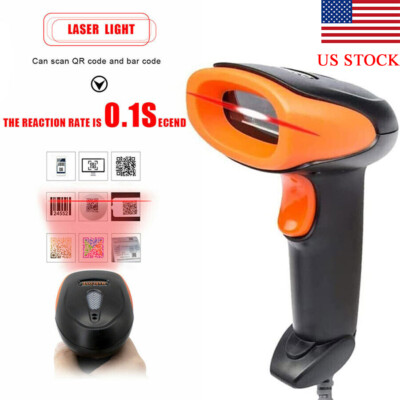 1D/2D Barcode Scanner Handheld USB Wired QR Code Reader for PC Windows IOS POS