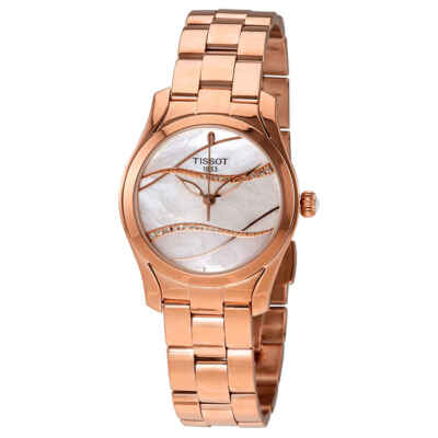 Pre-owned Tissot T-wave Mop Diamond Dial Ladies Watch T112.210.33.111.00