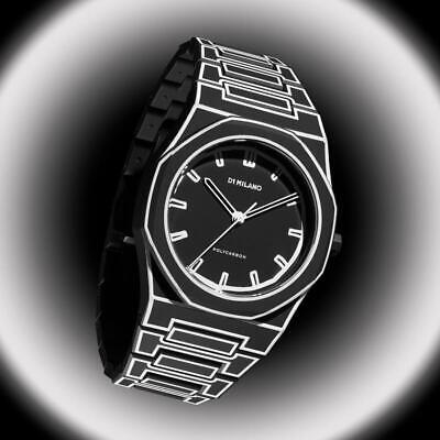Pre-owned Milano D1  Men's Watch Pcbj33 Polycarbonate Black Sketch 40.5mm 5atm