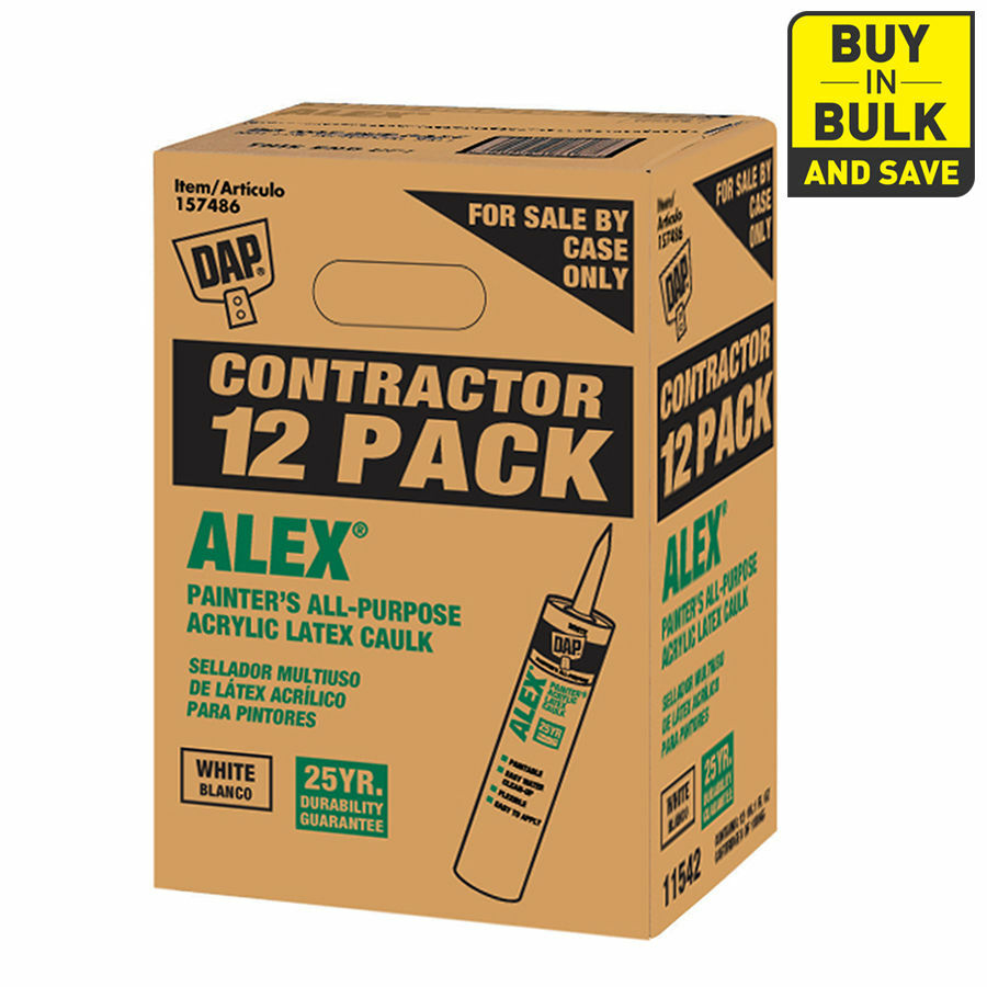 DAP Alex 12-Pack 121.2-oz All Purpose Window Door Paintable White Latex Caulk