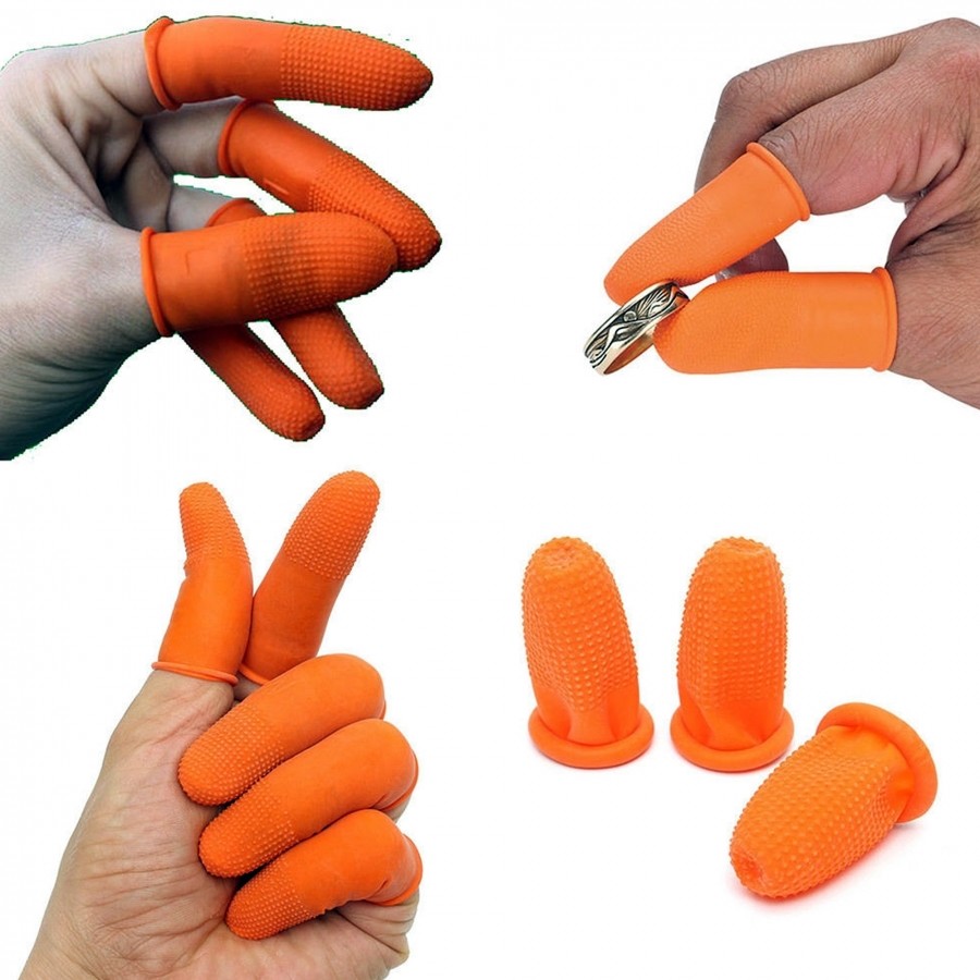 Guanti Per Dita Gomma Con Particelle Antiscivolo Giardinaggio Elettronica idea