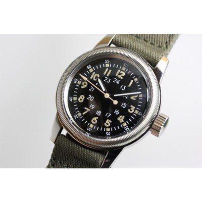 Pre-owned Elgin Military Watch M.r.m.w. Montre Roroi Type A-17 Men's Watch Black