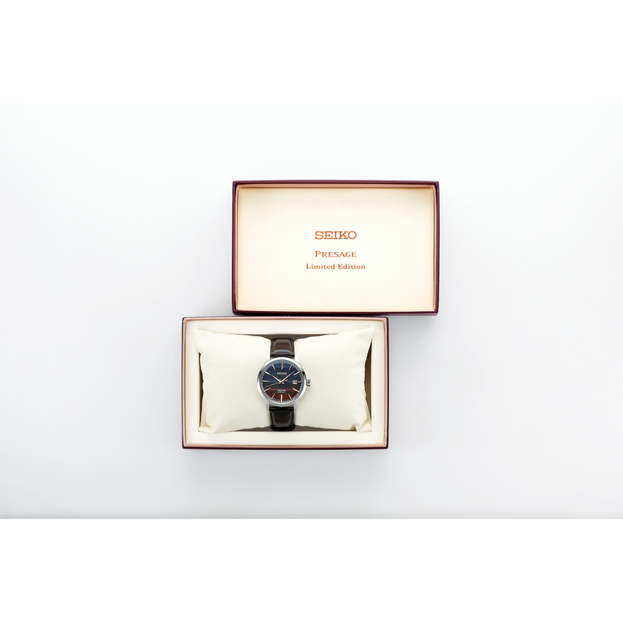 Pre-owned Seiko Presage ‘purple Sunset' Cocktail Time Limited Edition Men's Watch Srpk75j1