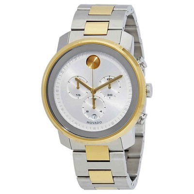 Мужские часы с хронографом Movado Bold с серебряным циферблатом 3600432