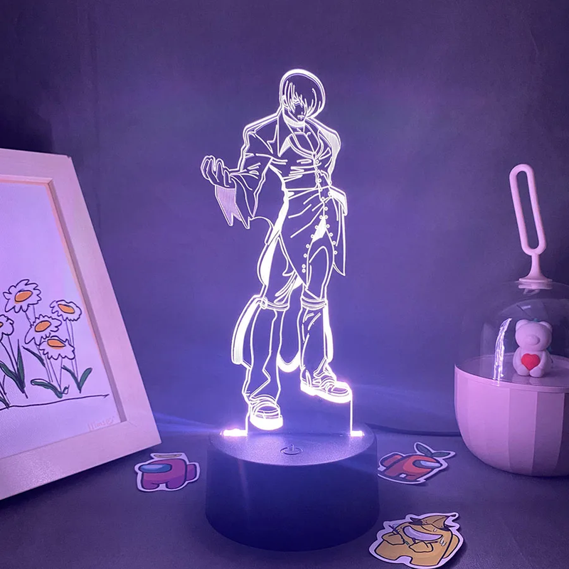 Game the King of Fighters Iori Yagami 3D LED Neon Night Lights Birthday Gifts fo
