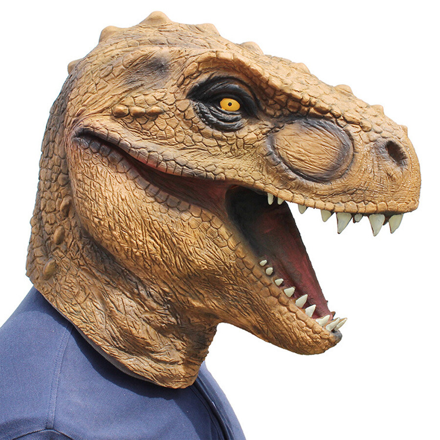 Halloween Mask Dinosaur Mask Cosplay Full Head Latex Helmet Costume Horror | eBay