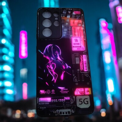 Cute Anime LED Case For Xiaomi Poco F3 F4 F5 Pro Redmi Note 8 9 10 11 Mi 10 11