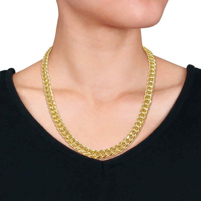 Pre-owned Amour Men's 9.25mm Miami Cuban Link Chain Necklace In 10k Yellow Gold- 22 In