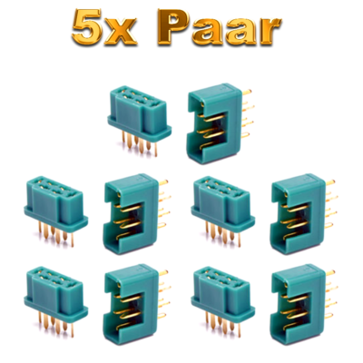 5 Paar 10 Stück MPX Hochstromstecker Stecker Buchse Multiplex kompatibel 6Pin 6P