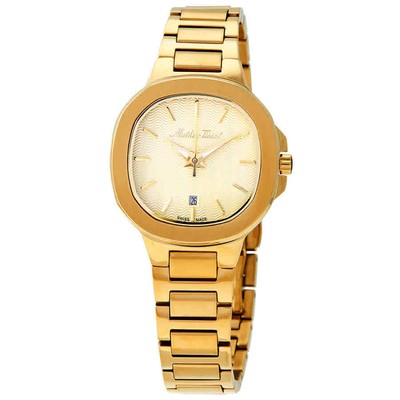 Женские часы Mathey-Tissot Evasion с кварцевым золотым циферблатом D152PDI