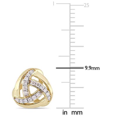 Pre-owned Amour 1/5 Ct Tw Diamond Stud Earrings In 10k Yellow Gold