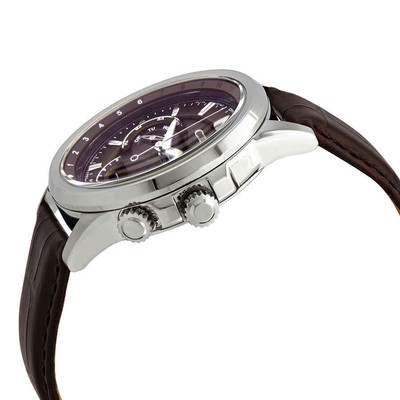Pre-owned Citizen Calendrier World Time Eco-drive Brown Dial Men's Watch Bu2020-29x