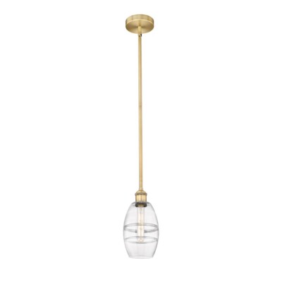 Innovations 616-1S Vaz 1Lt 6'' Stem Mini Pendant, BS/CL - 616-1S-BB-G557-6CL