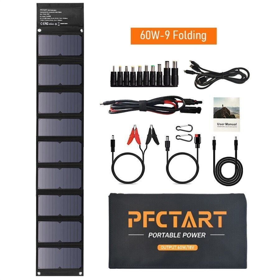 Portable Foldable Solar Panel Kit Battery Charger For RV Camping Phone Generator