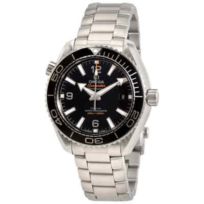 Мужские часы Omega Seamaster Planet Ocean 600 М с автоматическим черным циферблатом