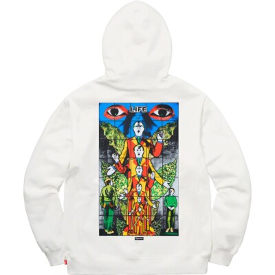 Pre-owned Supreme Gilbert & George Life Hooded Sweatshirt Black White S/s 19