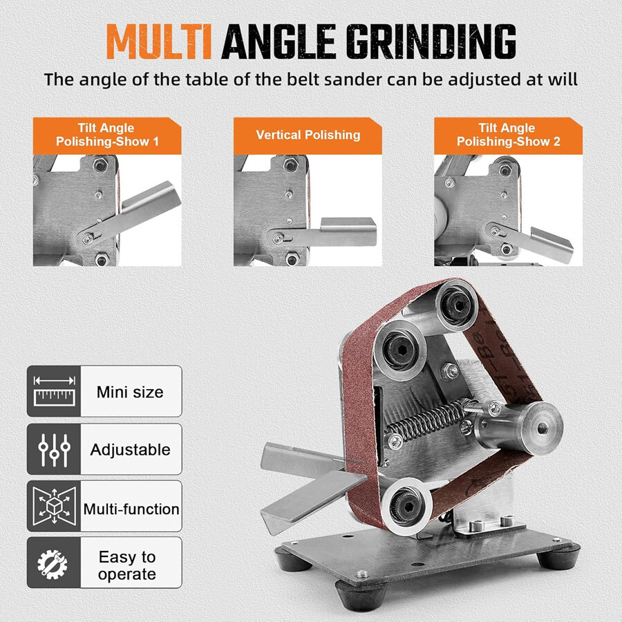 Electric Belt Sander Grinder Polishing Machine Grinding Bench DIY Sharpener Tool
