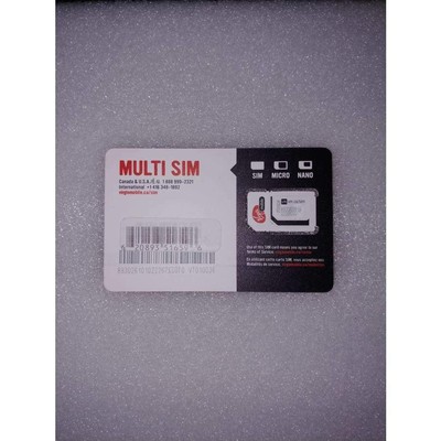 New VIRGIN Mobile 4G LTE SIM Card Nano Micro Standard 3 IN 1 Adapter SIM Card