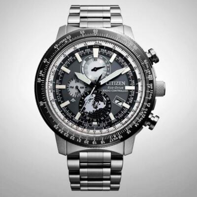 Pre-owned Citizen Promaster Sky By3006-53h Men Watch Eco-drive Direct Flight Atomic Radio