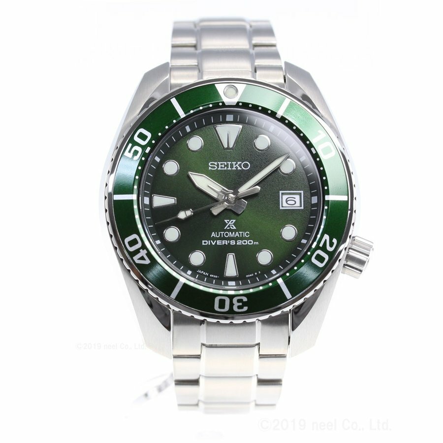 Pre-owned Seiko Sbdc081 Prospex Sumo Green Diver Scuba Automatic Diver's Watch