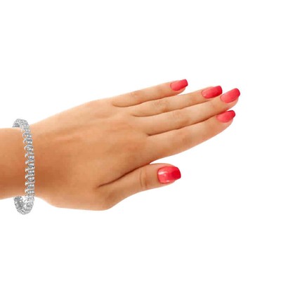 Pre-owned Maulijewels 2.15 Carat Round Natural Diamond ( H-i/ I1-i2 ) Prong Set Linked In White