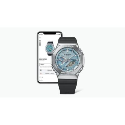 Pre-owned Casio G-shock Gbm-2100a-1a2jf Metal Case Blue Dial Bluetooth Men's Watch