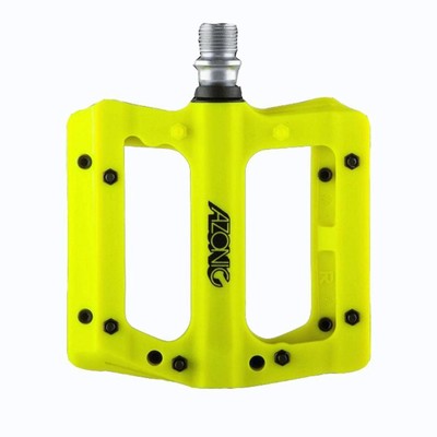 coppia pedali blaze fibra di vetro nylon giallo fluo AZONIC flat bici pedali