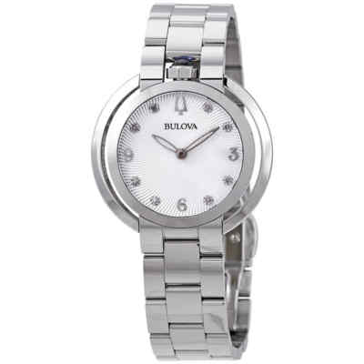 Женские часы Bulova Rubaiyat Diamond с белым циферблатом 96P184