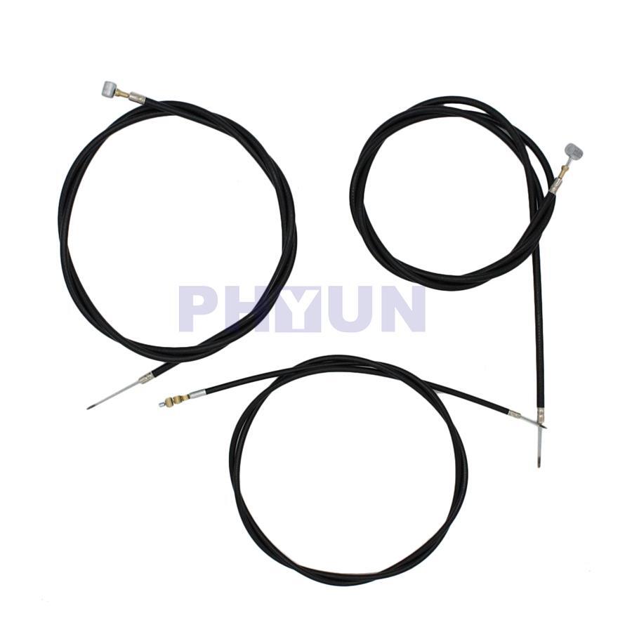 Universal Black Motorcycle Cable Set Kit Clutch Brake Throttle Harness Wires