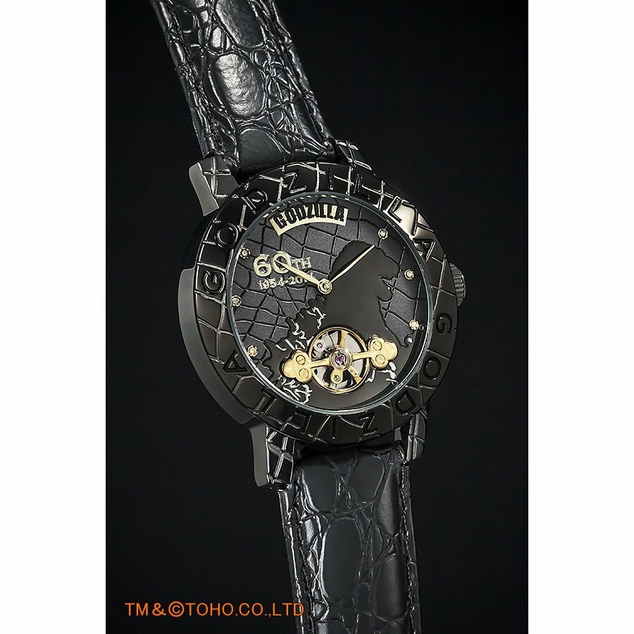 Pre-owned Godzilla [  60th Anniversary Watch ] Black 1954 Limited Leather Band Japan