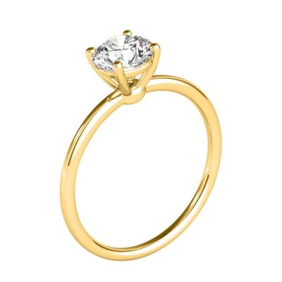 Pre-owned Maulijewels 1.5 Carat Diamond 14k Yellow Gold Moissanite ( G-h/ Vs1 ) Solitaire