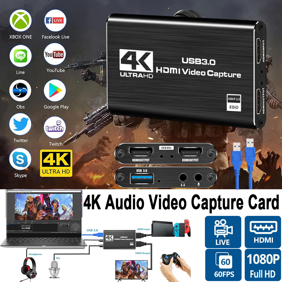 4K Audio Video Capture Card USB 3.0 HDMI Video Capture Devic