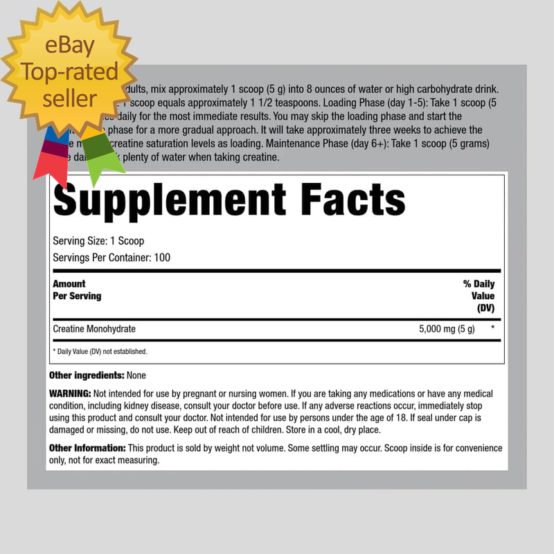 German Creatine Monohydrate Powder 1.1 Lb Creapure Fitness Supplement 100 Servin