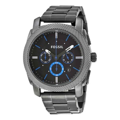 Мужские часы Fossil Machine с хронографом и черным циферблатом FS4931
