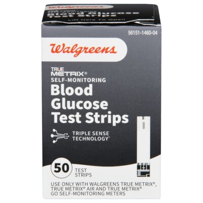 Walgreens True Metrix Self-Monitoring Blood Glucose Test Strips 50 Count