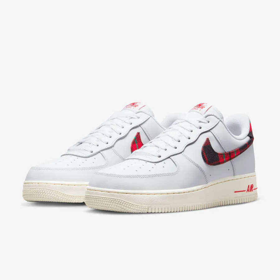 

[DV0789-100] Nike Air Force 1 в клетку белого/красного цвета *НОВИНКА*, White/university red, Nike Air Force 1