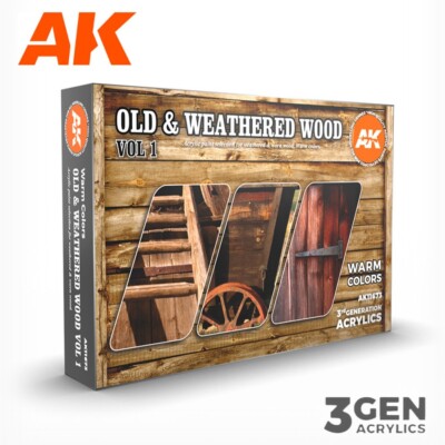 AK Interactive: Old & Weathered Wood Vol.1 - Paint Set - AK11673
