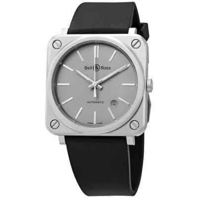 Мужские часы Bell and Ross Aviation с автоматическим серым циферблатом BRS92-GR-ST/SRB