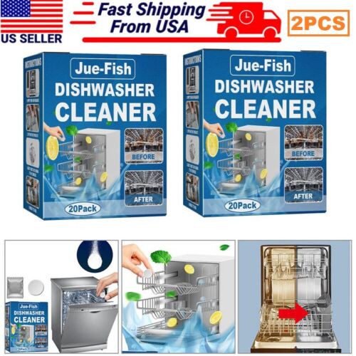 40pcs Dishwasher Tablets Cleaner and Deodorizer Kitchen Tableware Deep Cleaning
