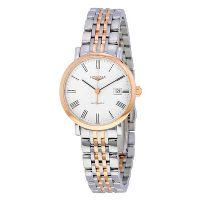 Элегантные женские часы Longines с белым циферблатом и автоподзаводом L4.310.5.11.7
