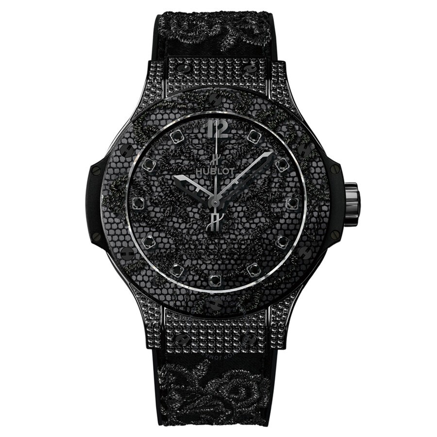 Pre-owned Hublot Big Bang Broderie Stainless Steel Black Watch 343.sv.6510.nr.0800